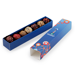 Reklaminė saldainių dėžutė | GRANDS MINI | su triufeliais | saldireklama.lt