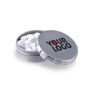Mint pastilles | QUICK BOX Ø37mm | promotional tin box | saldireklama.lt