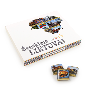 Chocolate set "Mosaic 12" with cover | LET'S CELEBRATE LITHUANIA! | saldireklama.lt