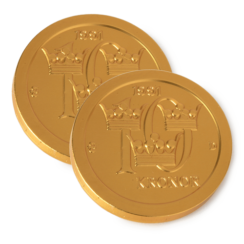 Impressive size chocolate medals with an embossed logo. Imprint - from 
one or on both sides of the coin.