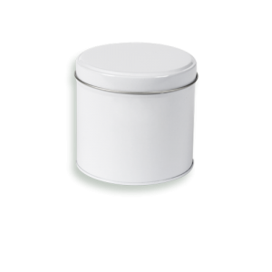 Tin box | Nr 16 | Ø107×100 mm (White) | saldireklama.lt