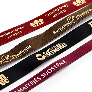 Satin ribbons with embossed logo