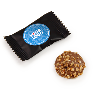 Promotional sweets | Chocolate treat RICHcookies | in a package with a logo | saldireklama.lt