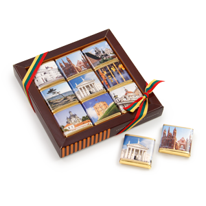 Chocolate set of Lithuanian views and sights | Mosaic 3×3 | saldireklama.lt