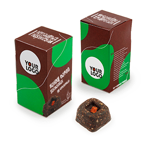 Vegan truffles | in a box with the logo | healthy gifts | saldireklama.lt