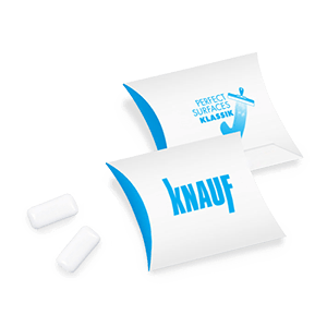 Chewing gums in a box PILLOW with logo | saldireklama.lt